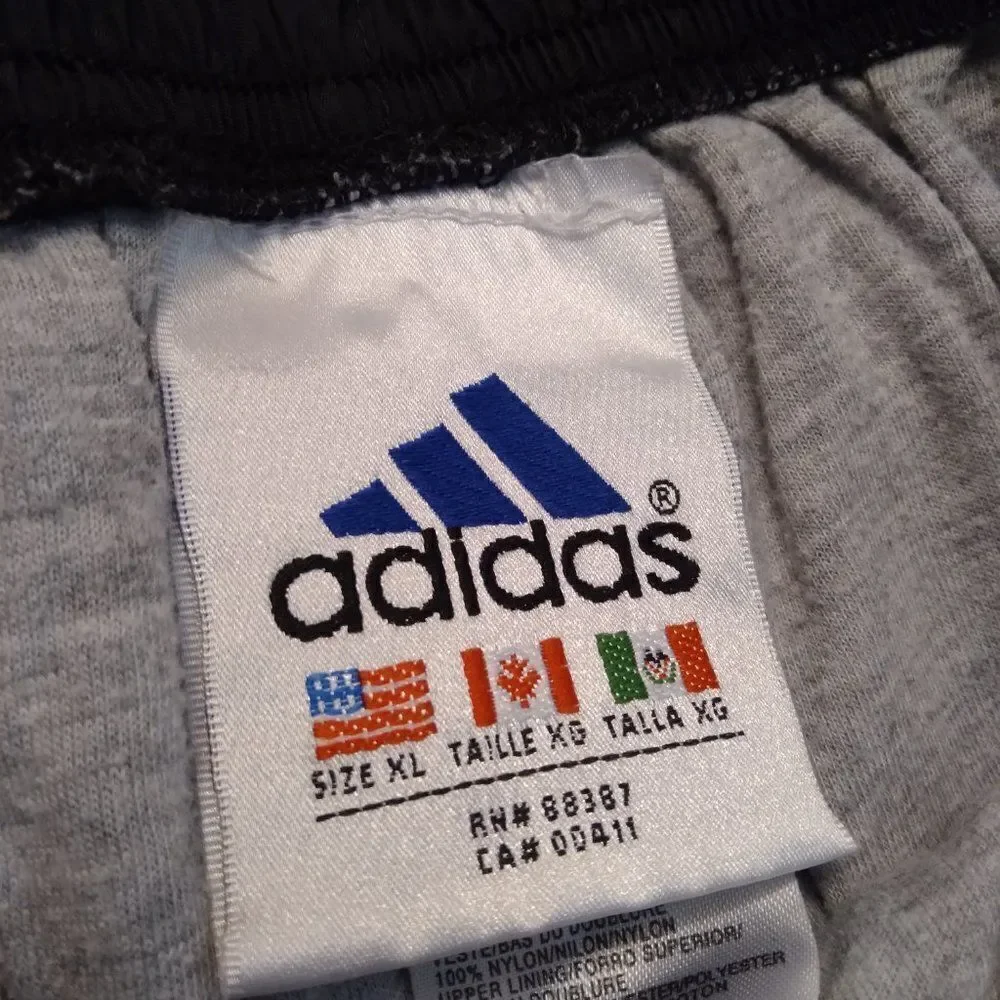 Vintage Adidas 3 Stripe Full Snap Lined Wind Pants Joggers Trainers